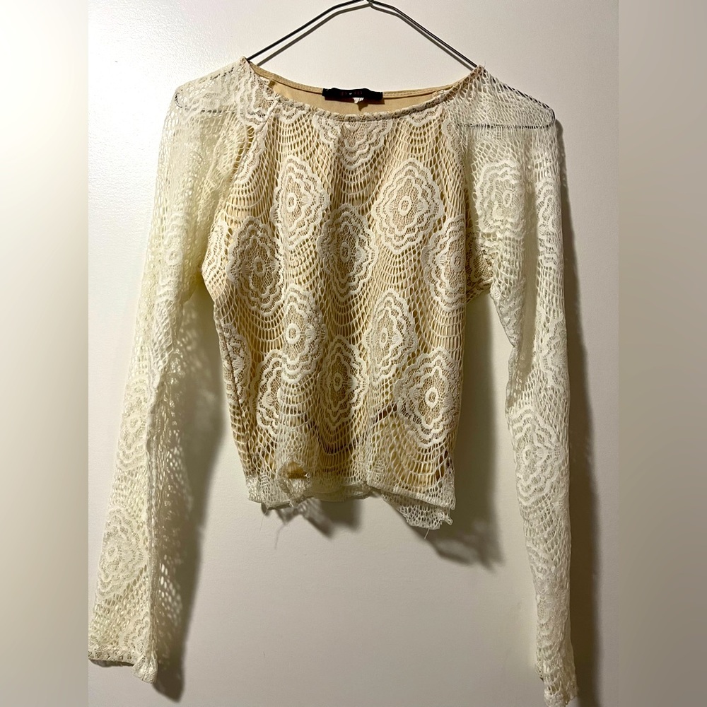 women's summer thin section perspective sweet hot girl blouse long-sleeved